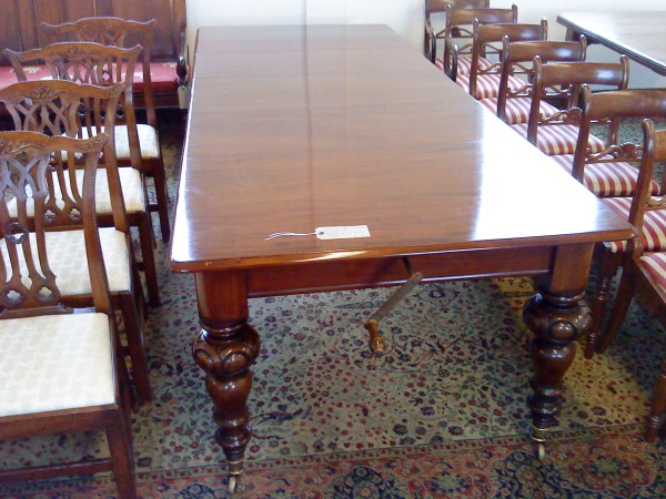 Stock Item A William Iv Mahogany Wind Out Dining Table With 3 Extra Leaves To Comfortably Seat 10 People 108 Inches Long 9 Feet 42 Wide And 30 High